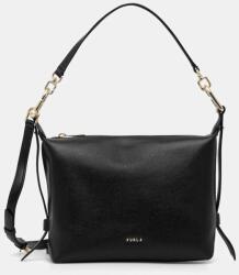 Furla bőr táska Tonie Mini Hobo - fekete Univerzális méret