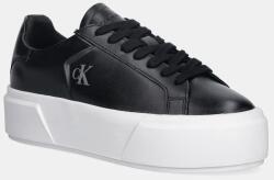 Calvin Klein bőr sportcipő FLATFORM LACE UP LTH MG - fekete Női 41
