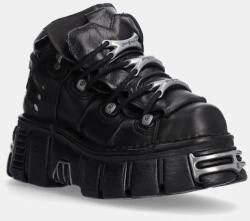 New Rock bőr sportcipő Itali Negro + Nomada Negro + Tower Negro Acero - fekete Női 40