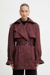 Bardot balonkabát - burgundia S