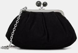 Weekend Max Mara velúr táska AVALOIS - fekete Univerzális méret