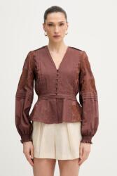 Silvian Heach női pamut ingblúz AGRIN - barna 34
