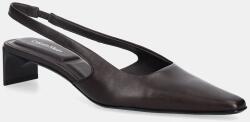 Calvin Klein bőr flip-flop SET BACK HEEL PUMP SLINGBACK LTH - barna Női 39
