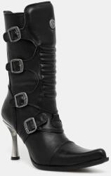 New Rock bőr csizma Crust Negro, Malicia Negro Tacon Caribe Acero - fekete Női 37