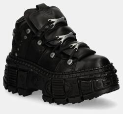 New Rock bőr sportcipő CRUST NEGRO + TANK CASCO NEGRO - fekete Női 42