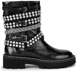 Kurt Geiger London bőr csizma Multi Strap Flat Boot - fekete Női 36