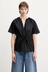 Samsøe Samsøe blúz pamutból Satoma - fekete L