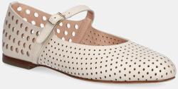 AGL bőr balerina cipő Milly Pierced - bézs Női 41