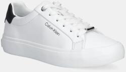Calvin Klein bőr sportcipő VULC LACE UP LTH/MOIRE BT - fehér Női 39