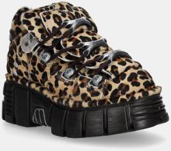 New Rock velúr sportcipő PELO LEOPARDO PONY - barna Női 37