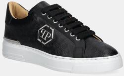 Philipp Plein bőr sportcipő Nappa Lo-Top Monogram - fekete Női 37