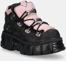 New Rock nubuk tornacipő Nobuck Negro + Nobuck Rosa + Tower Negro Lateral - fekete Női 36