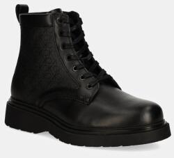 Calvin Klein bőr bakancs LACE UP BOOT W/ ZIP MONO - fekete Férfi 40