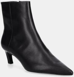 Calvin Klein bőr csizma ESS KITTEN HEEL ANKLE BOOT - barna Női 36