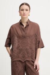 ERMANNO Firenze blúz pamutból - barna 40