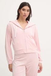 Juicy Couture pizsama felső LIV RIB VELOUR HOODIE - rózsaszín XS
