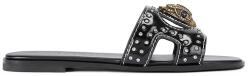 Kurt Geiger London bőr papucs Eagle Stud Cut Out Flat - fekete Női 36