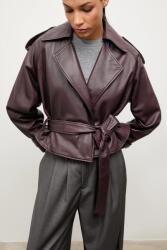 Answear. LAB Női bőr rövid dzseki - burgundia L/XL