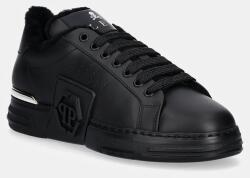 Philipp Plein bőr sportcipő Nappa Lo-Top Fur Hexagon - fekete Női 38