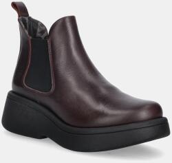 Fly London bőr bokacsizma MULK159FLY - burgundia Női 40