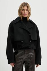 Nanushka női gyapjú rövid dzseki - fekete M