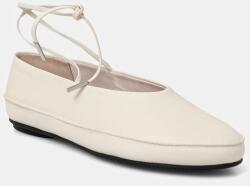Calvin Klein bőr balerina cipő BALLERINA MARY JANE STRAP LTH - bézs Női 38