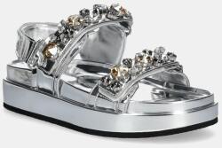 Tory Burch szandál Kira Embellished Sport Sandal - ezüst Női 37