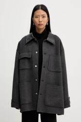 Nanushka kabát selyemkeverékkel NU25FWJK06794 - szürke XL