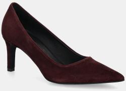 Furla velúr magassarkú cipő Essential Decollete - burgundia Női 38