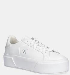 Calvin Klein bőr sportcipő FLATFORM LACE UP LTH MG - fehér Női 36