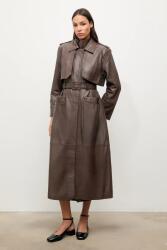 ANSWEAR női bőr trench - barna L/XL