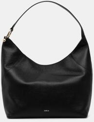 Furla bőr táska Lara L Hobo - fekete Univerzális méret