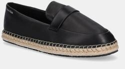 Calvin Klein bőr espadrilles ESPADRILLE W/CK HW - LTH - fekete Női 38