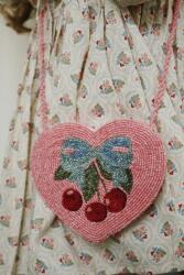 Konges Sløjd gyerek táska BEADED HEART BAG - rózsaszín Univerzális méret