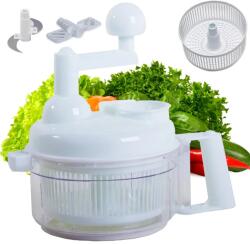 Verk Group Robot de bucătărie multifuncțional manual pentru tocat legume și centrifugă de salată (15625) Masina de tocat manual