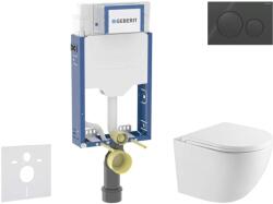 Geberit Kombifix - Set pentru montare încastrată, toaletă Oudee și capac softclose, clapetă Sigma20, negru lucios/negru mat SANI15CA5148 (SANI15CA5148)