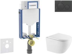 Geberit Kombifix - Set pentru montare încastrată, toaletă Oudee și capac softclose, clapetă Sigma20, negru lucios/negru mat SANI15CA5163 (SANI15CA5163)