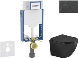 Geberit Kombifix - Set pentru montare încastrată, toaletă Oudee și capac softclose, clapetă Sigma20, negru lucios/negru mat SANI15CA5507 (SANI15CA5507)