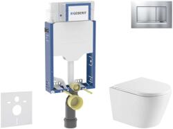 Geberit Kombifix - Set pentru încastrată, toaletă Nefia și capac softclose, clapetă Sigma20 , crom mat lăcuit/crom SANI15CA2103 (SANI15CA2103)