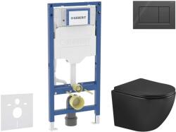 Geberit Duofix - Set pentru montare încastrată, toaletă Oudee și capac softclose, clapetă Sigma20, negru lucios/negru mat SANI11CA5505 (SANI11CA5505)