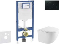 Geberit Duofix - Set pentru montare încastrată, toaletă Oudee și capac softclose, clapetă Sigma01, negru SANI11CA5161 (SANI11CA5161)