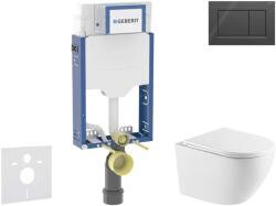 Geberit Kombifix - Set pentru montare încastrată, toaletă Oudee și capac softclose, clapetă Sigma20, negru lucios/negru mat SANI15CA5157 (SANI15CA5157)
