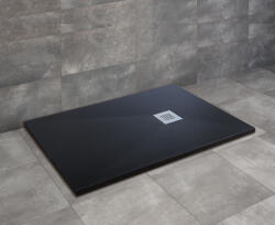 Radaway Kios F szögletes lapos fekete zuhanytálca 150x80 fekete, ajándék szifonnal