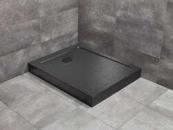 Radaway Doros Stone F szögletes fekete zuhanytálca előlappal 100x80 fekete, ajándék szifonnal
