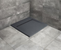 Radaway Teos C szögletes lapos antracit zuhanytálca 80x80 antracit, ajándék szifonnal