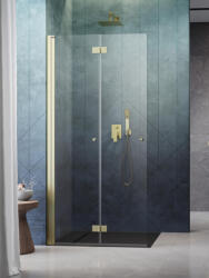 Radaway Nes Brushed Gold Walk-in KDD-B szálcsiszolt arany zuhanyfal 90 átlátszó jobbos