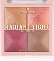 essence Radiant Light bőrélénkítő és arcpirosító sminkpaletta árnyalat Signature Light 11 g