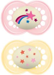MAM Original Night 6m+ cumi Yellow/ Pink 2 db