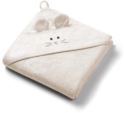 BabyOno fürdőlepedő kapucnis bambusz 100x100cm egérfülekkel krémszínű 1553/05 - babamarket