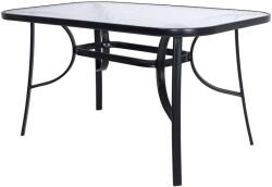 SPRINGOS üveg kerti Asztal 120x70x73cm - Fekete (GF1039)
